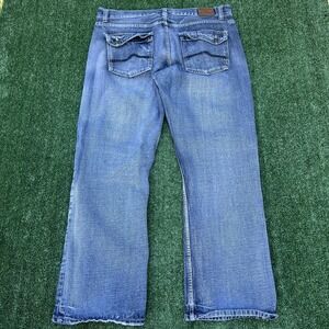 Vintage Flypaper Jeans Mens 39x30" Blue Bootcut Flap Pocket Baggy Relaxed Modern
